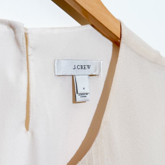 J. Crew Silk Sleeveless Top Light Peach w/ Rhinestones - Picture 2 of 7